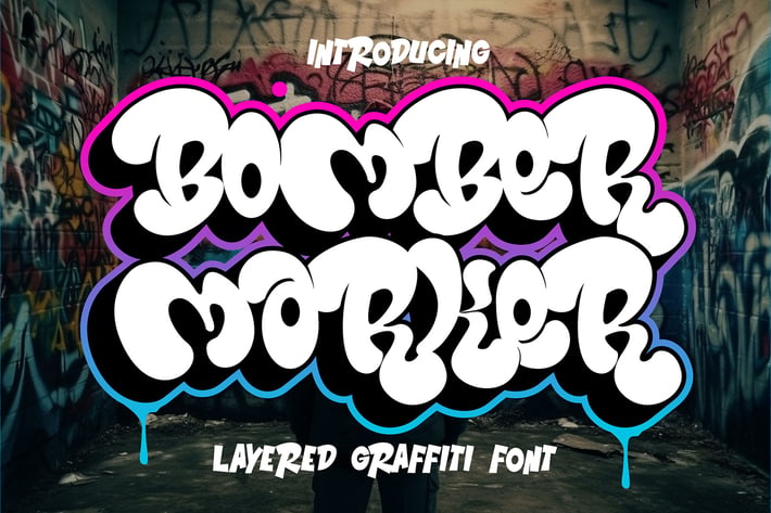 Bomber Marker - Layered Graffiti Font