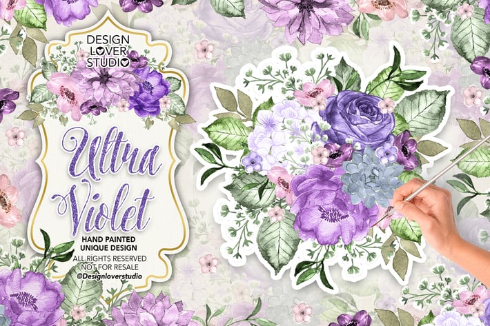 Ultra violet watercolor design