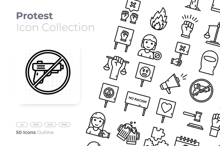 Protest Outline Icon
