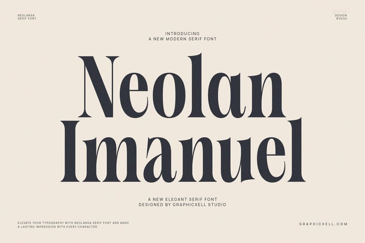 Neolan Imanuel Modern and  Elegant Serif Font Text