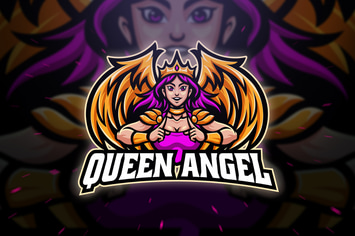 Queen Angel Sport and Esport Logo Template