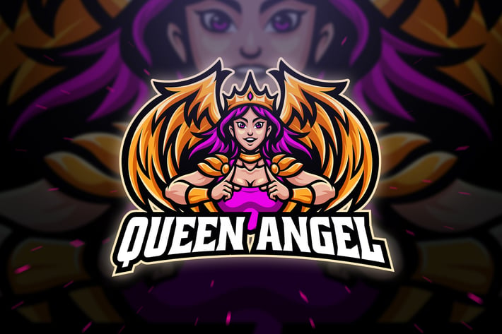 Queen Angel Sport and Esport Logo Template