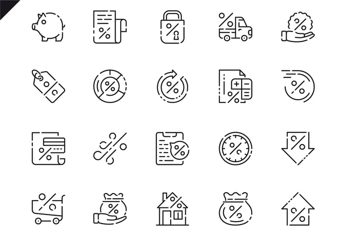 Simple Set Loan Line Icons