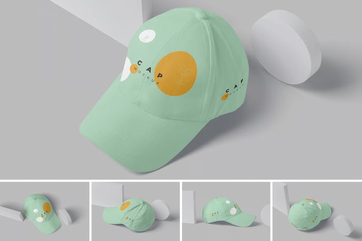 5 Baseball Cap Mockups - V2
