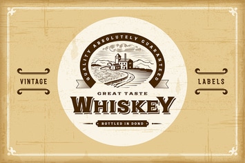 Vintage Alcohol Labels Set