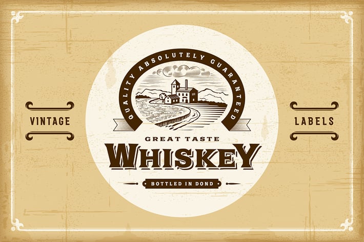 Vintage Alcohol Labels Set