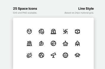 Space Line Icons