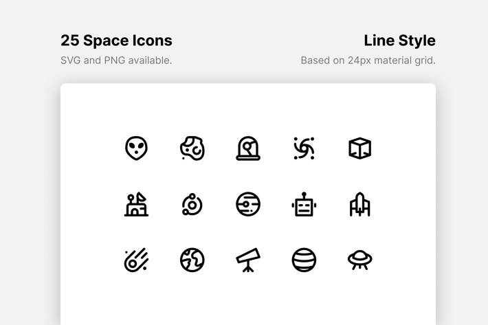 Space Line Icons