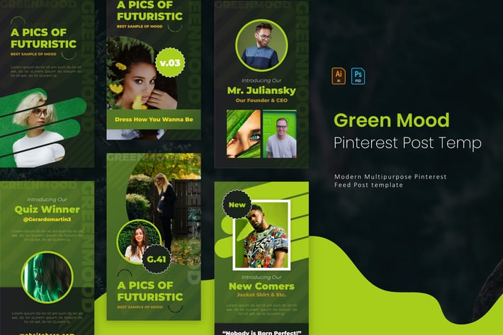 Green Mood | Pinterest Post Template