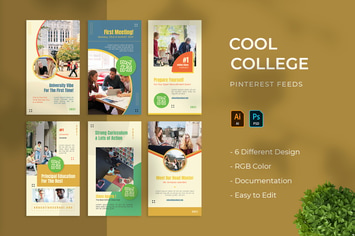 Cool College | Pinterest Post Template