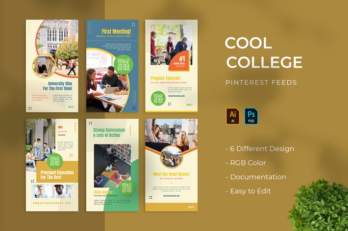 Cool College | Pinterest Post Template