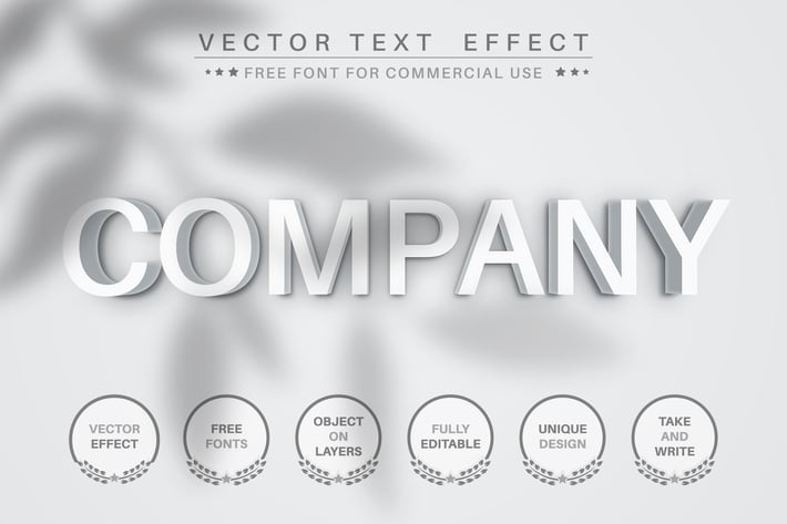 White stone - editable text effect,  font style 