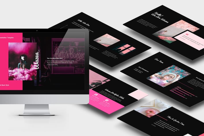 Wazea : Pink Gradient Color Tone Powerpoint