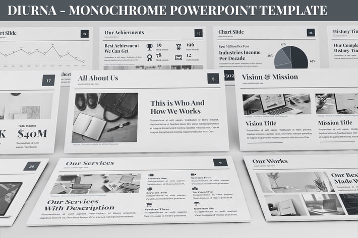 Diurna - Monochrome Powerpoint Template