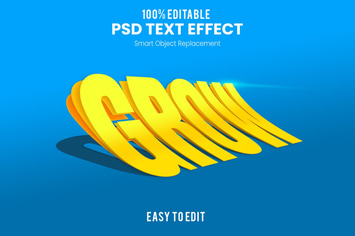Grow Layer Text Effect PSD