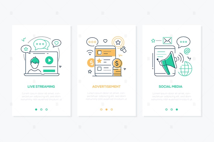 Blog concept line design style web banners