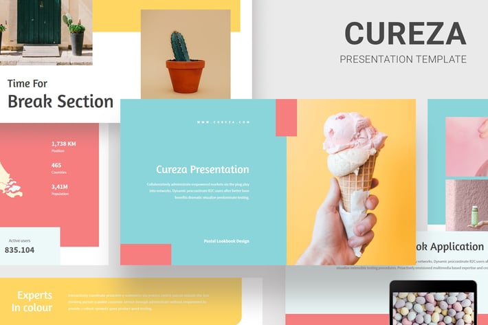Cureza - Pastel Colors Pitch Deck Powerpoint