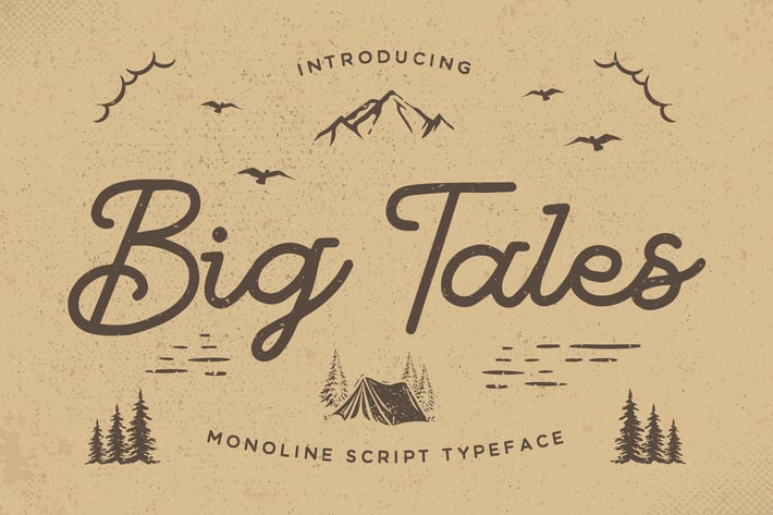 Big Tales - monoline script