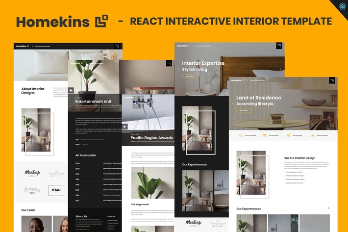 Homekins - React Interactive Interior Template 