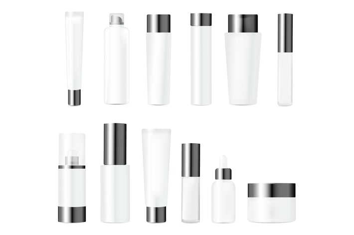 Realistic Bottles for Various Cosmetics