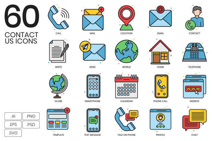 60 Contact Us Icons