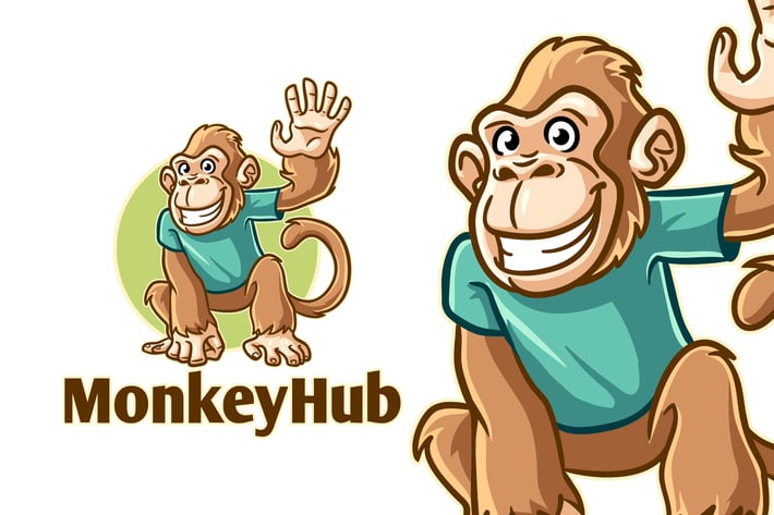 Cartoon Funny Monkey Mascot Logo