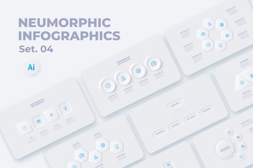 Neumorphic Infographics Set 04