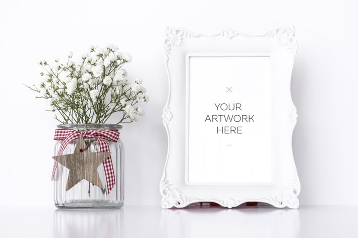 White Frame Mockup / PSD & JPG