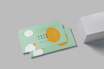DL Size Landscape Envelope Mockups