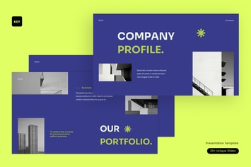 Purple Green Minimalist Company Profile|001