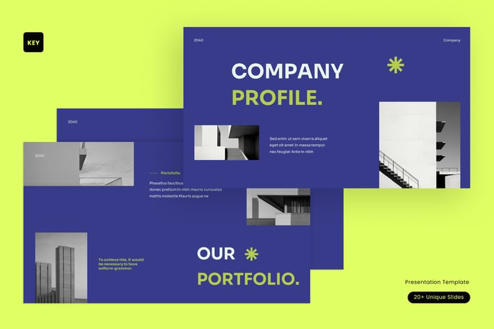 Purple Green Minimalist Company Profile|001