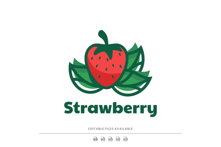 Strawberry Color Mascot Logo