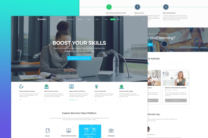 Bromine - Online Learning Platform PSD template