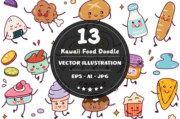 Kawaii Food Doodle Set