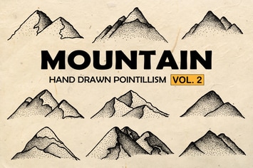 Mountain - Hand drawn Pointillism Vol. 2