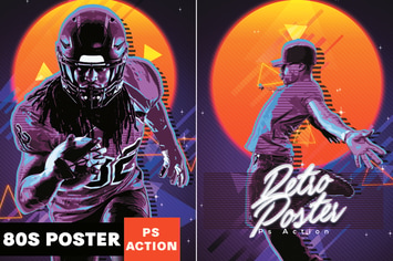 80's Retro Poster Photoshop Action