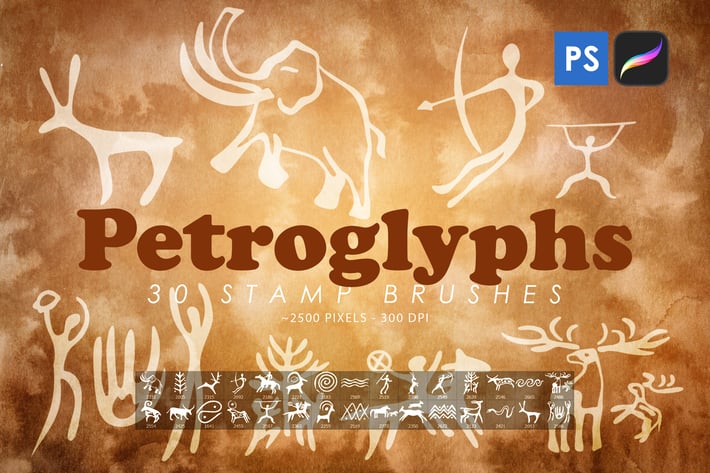 Petroglyphs Stamp Brushes