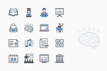 Education Icons Set 2 - Blue Series