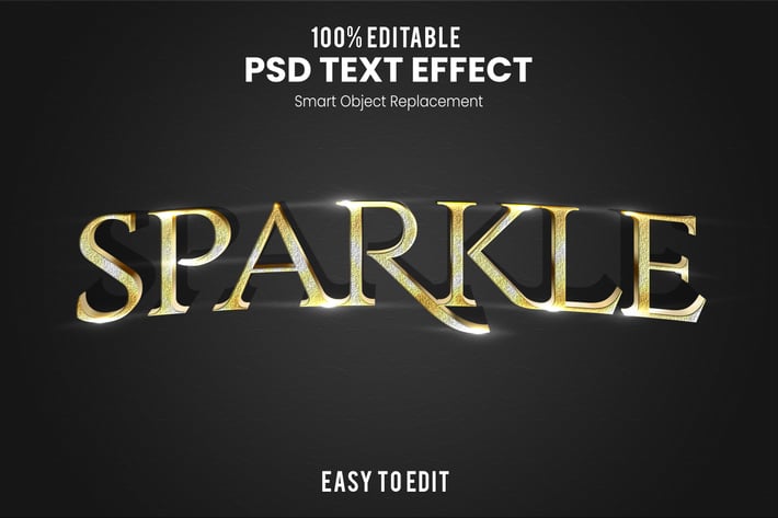 Sparkle - Elegant 3D PSD Text Effect 