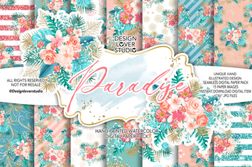 Paradise digital paper pack