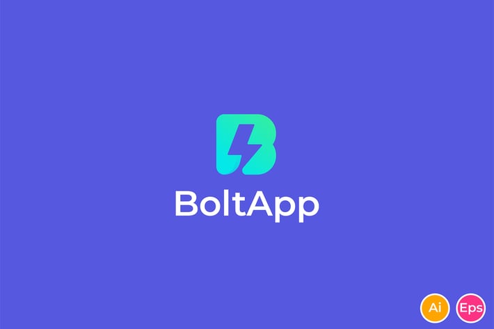 Bolt App - Fast, Thunder, Letter B, Logo Template