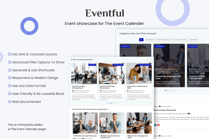 Events Showcase For The Events Calendar