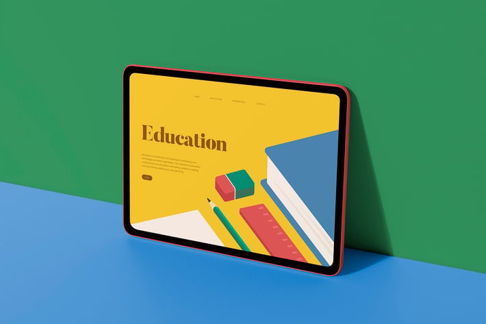 Colorful digital tablet screen mockup