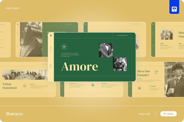 Green Cream Minimalist Wedding Pitch-Deck • 001