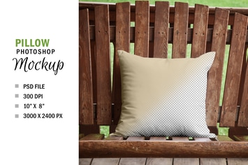 Rustic Country Square Mockup Pillow