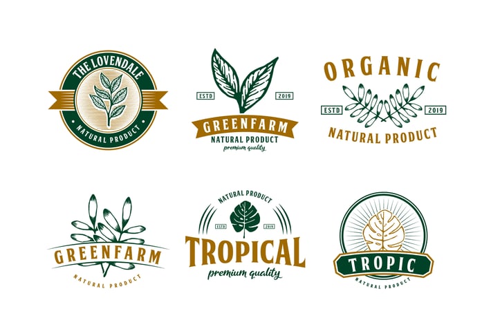 Set of Nature and Tropical Logo Badge