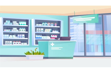 Pharmacy Interior - Illustration Background
