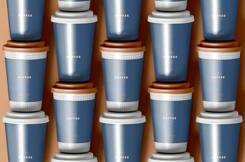 Arranged Coffee Cups Mockup