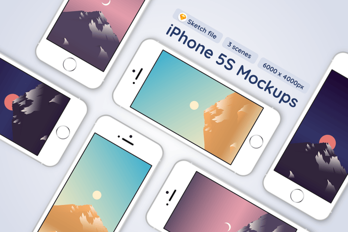 iPhone 5S - Sketch Mockups with 3 different scenes
