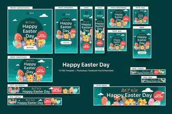 Happy Easter Day Banners Ad